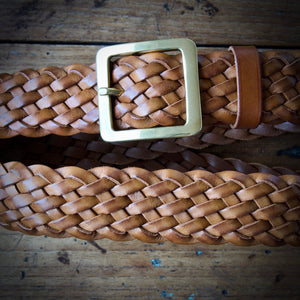 Belt - Braided Saddle Tan