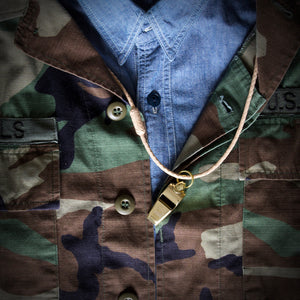 Dog Whistle - Braided Necklace - Natural Leather with Acme Thunderer Whistle