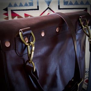 Courier Bag - Tärnsjö's Antique Brown Veg Tanned Horse Hide