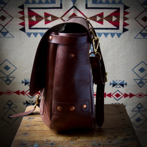 Courier Bag - Tärnsjö's Antique Brown Veg Tanned Horse Hide