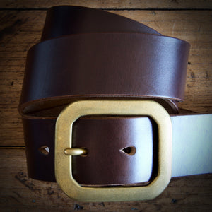 Belt Buckle - Japanese Octagonal Single Prong (Solid Brass)