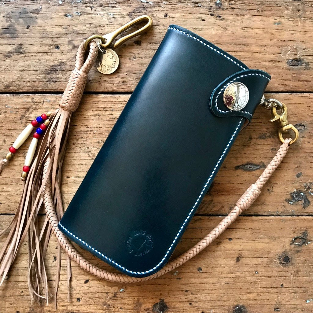 Tall Wallet - Shinki Hikaku Navy Blue Shell Cordovan