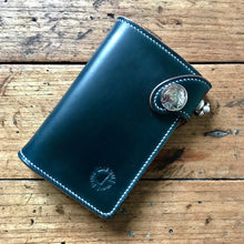Load image into Gallery viewer, Medium Wallet - Horween Navy Blue Chromexcel