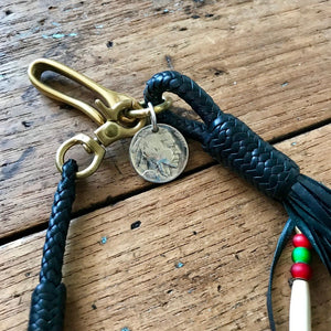 Braided Wallet Leash - Black