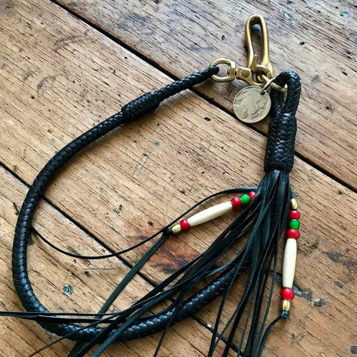 Braided Wallet Leash - Black