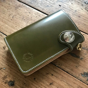 Medium Wallet - Shinki Hikaku Olive Green Shell Cordovan