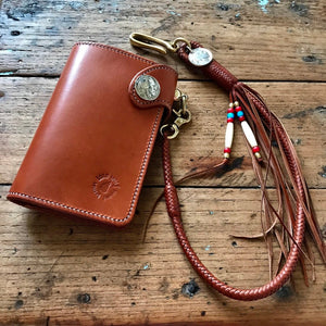 Braided Wallet Leash - Saddle Tan