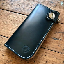 Load image into Gallery viewer, Tall Wallet - Shinki Hikaku Navy Blue Shell Cordovan