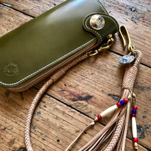 Load image into Gallery viewer, Tall Wallet - Shinki Hikaku Olive Green Shell Cordovan