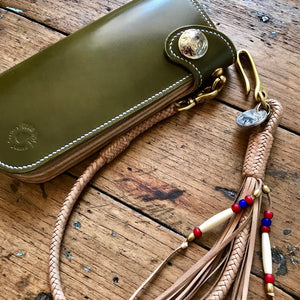 Tall Wallet - Shinki Hikaku Olive Green Shell Cordovan