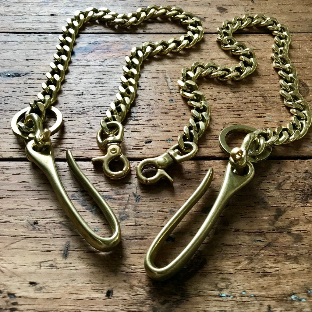 Brass Fish Hook Wallet Chain & Key Chain