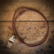 Load image into Gallery viewer, Dog Whistle - Braided Necklace - Brown Leather with Acme Thunderer Whistle