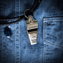 Load image into Gallery viewer, Dog Whistle - Braided Necklace - Black Leather with Acme Thunderer Whistle