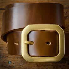 Load image into Gallery viewer, Belt - Horween Chromexcel Olive Green - Your Choice of Solid Brass Buckle