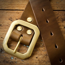Load image into Gallery viewer, Belt - Horween Chromexcel Olive Green - Your Choice of Solid Brass Buckle