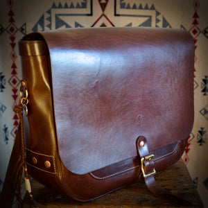 Courier Bag - Tärnsjö's Antique Brown Veg Tanned Horse Hide