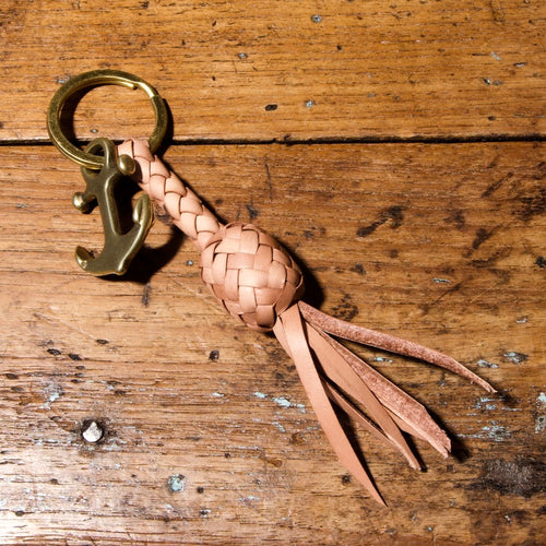 Braided Anchor Key Fob - Tärnsjö Natural Veg Tanned