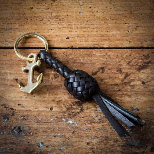 Braided Anchor Key Fob - Tärnsjö Black Veg Tanned