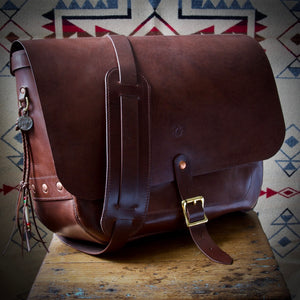 Courier Bag - Tärnsjö's Antique Brown Veg Tanned Horse Hide