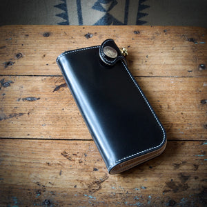 Tall Wallet - Shinki Hikaku Black Shell Cordovan