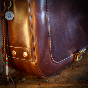 Courier Bag - Tärnsjö's Antique Brown Veg Tanned Horse Hide