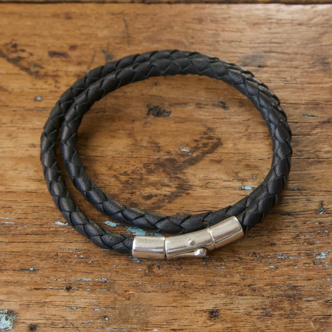 Braided Double Loop Bracelet - Black