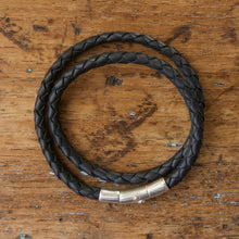 Load image into Gallery viewer, Braided Double Loop Bracelet - Black