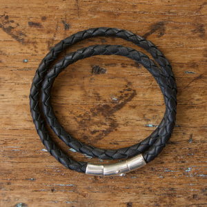 Braided Double Loop Bracelet - Black