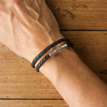 Load image into Gallery viewer, Braided Double Loop Bracelet - Black