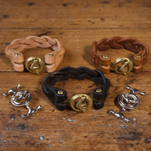 Load image into Gallery viewer, Braided Anchor Buckle Bracelet - Tärnsjö Black Veg Tanned