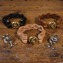 Load image into Gallery viewer, Braided Anchor Buckle Bracelet - Tärnsjö Natural Veg Tanned