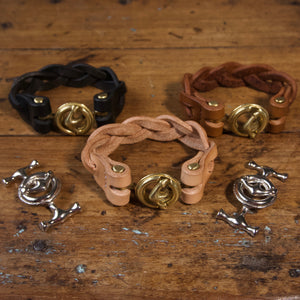 Braided Anchor Buckle Bracelet - Tärnsjö Natural Veg Tanned