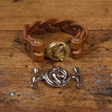 Load image into Gallery viewer, Braided Anchor Buckle Bracelet - Tärnsjö Saddle Tan Veg Tanned