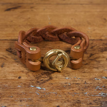 Load image into Gallery viewer, Braided Anchor Buckle Bracelet - Tärnsjö Saddle Tan Veg Tanned