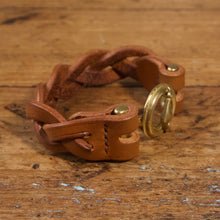 Load image into Gallery viewer, Braided Anchor Buckle Bracelet - Tärnsjö Saddle Tan Veg Tanned