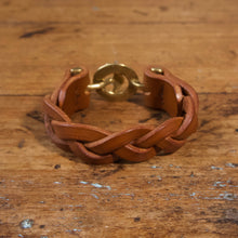 Load image into Gallery viewer, Braided Anchor Buckle Bracelet - Tärnsjö Saddle Tan Veg Tanned