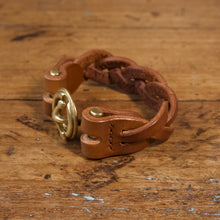 Load image into Gallery viewer, Braided Anchor Buckle Bracelet - Tärnsjö Saddle Tan Veg Tanned