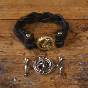 Braided Anchor Buckle Bracelet - Tärnsjö Black Veg Tanned