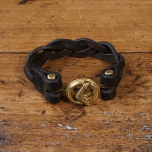 Braided Anchor Buckle Bracelet - Tärnsjö Black Veg Tanned
