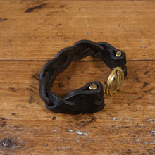Load image into Gallery viewer, Braided Anchor Buckle Bracelet - Tärnsjö Black Veg Tanned