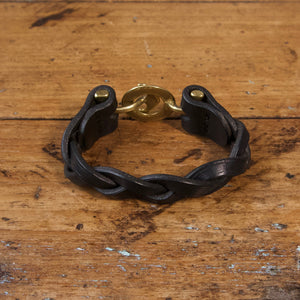 Braided Anchor Buckle Bracelet - Tärnsjö Black Veg Tanned
