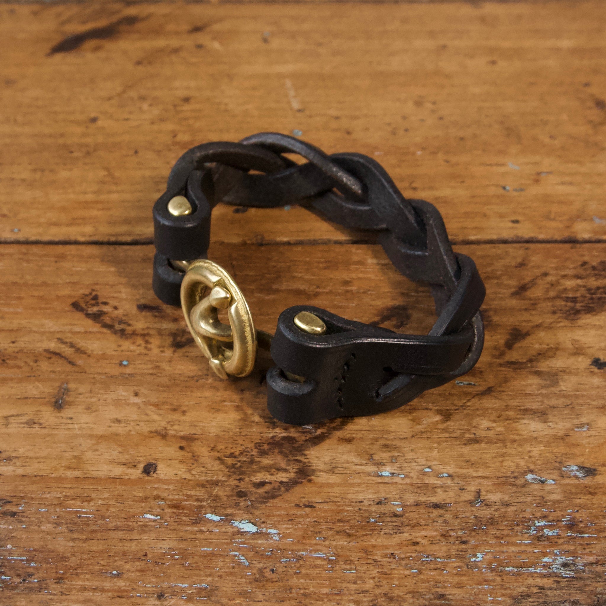 Braided Anchor Buckle Bracelet T rnsj Black Veg Tanned