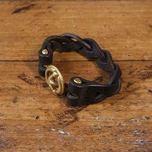 Load image into Gallery viewer, Braided Anchor Buckle Bracelet - Tärnsjö Black Veg Tanned