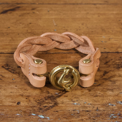 Braided Anchor Buckle Bracelet - Tärnsjö Natural Veg Tanned