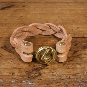 Braided Anchor Buckle Bracelet - Tärnsjö Natural Veg Tanned
