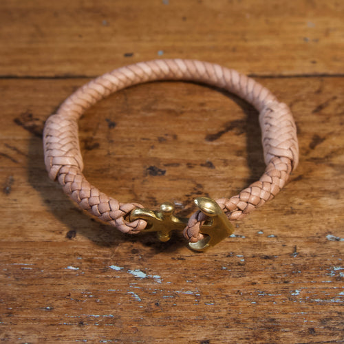 Braided Anchor Good Luck Charm Bracelet - Natural