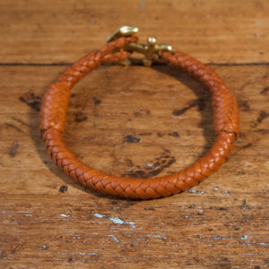 Braided Anchor Good Luck Charm Bracelet - Saddle Tan