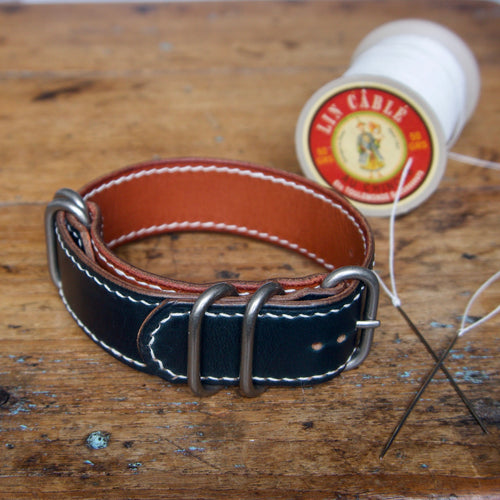 Watch Strap - NATO - Horween Navy Blue Chromexcel