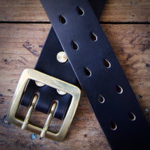 Load image into Gallery viewer, Belt - Horween Chromexcel Black - Your Choice of Solid Brass Buckle