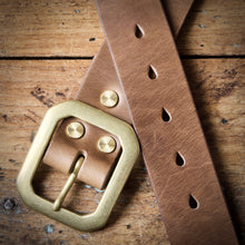 Load image into Gallery viewer, Belt - Horween Chromexcel Natural - Your Choice of Solid Brass Buckle